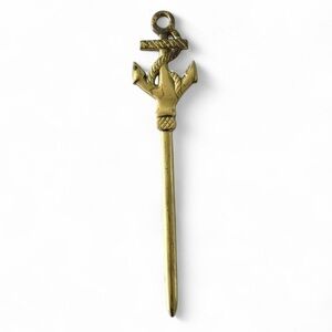 Vintage Lacquered Brass Anchor Nautical Letter Opener 9.5” Made in India